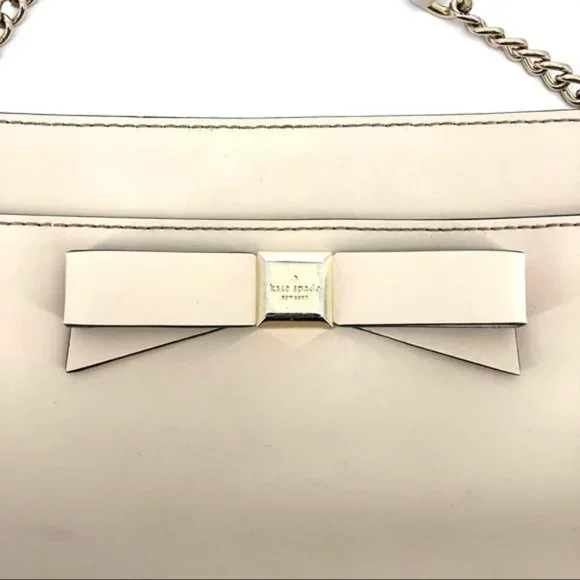 Kate Spade Ivory Bow Front Crossbody Bag Purse - Picture 2 of 8